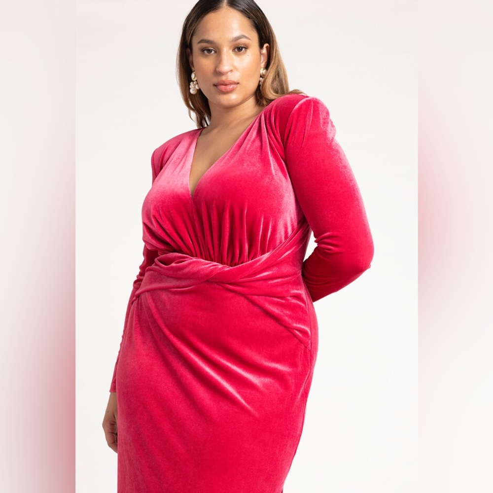 Eloquii Velvet Tie Waist Gown size 28